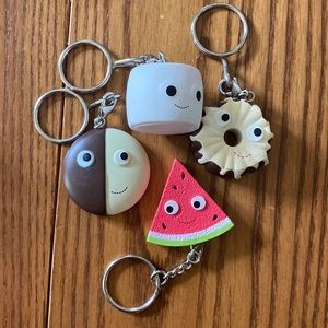 Four Yummy Kid Robot Keychains